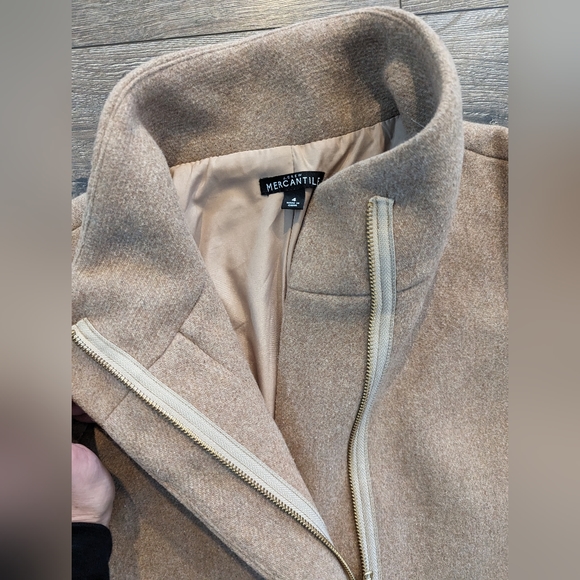 *SOLD* J.Crew Size 4 Tan Wool Peacoat Lined Winter Jacket Top Coat Neutral - Picture 5 of 8